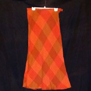 Women's Orange Linen Skirt